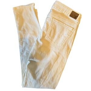 American Eagle Jeans Women's White Super Hi-Rise Jegging Denim Pants Size‎ 10